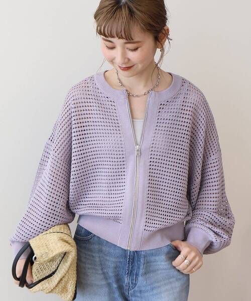 「AMERICAN HOLIC」 ニットカーディガン L アイボリー レディース_画像5