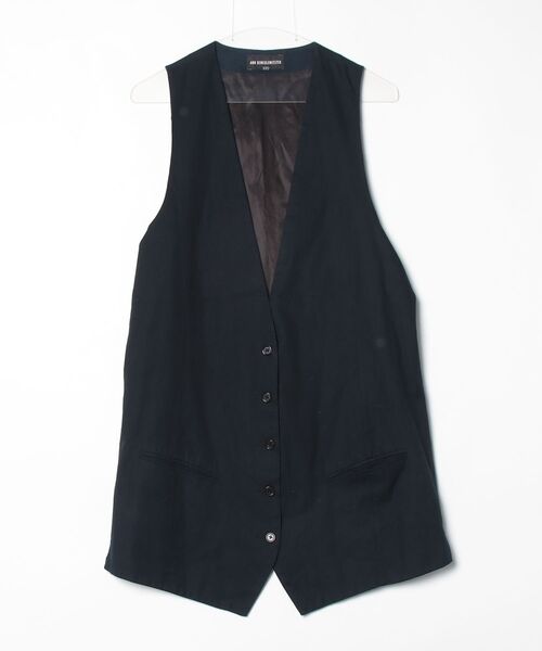 S0242 ANN DEMEULEMEESTER ネイビー ベスト Ann DEMEULEMEESTER（アン ドゥムルメステール） ベスト XX-SMALL