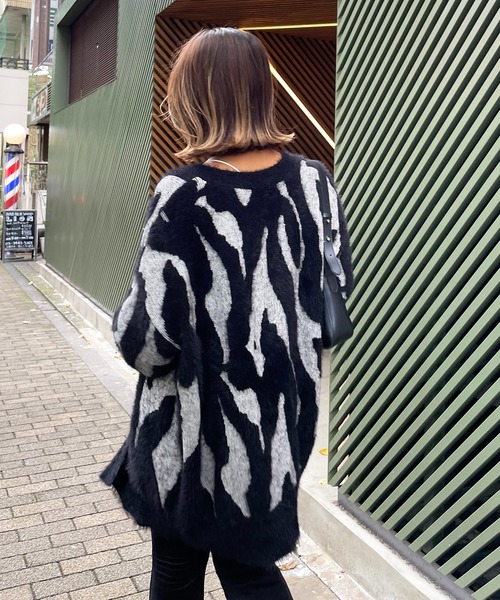 「SPIRALGIRL」 ニットカーディガン FREE ブラック レディース_画像5