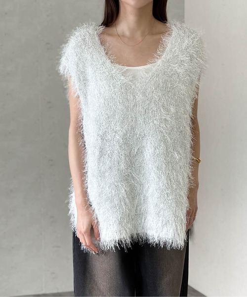 「Per sist ence」 ノースリーブニット FREE ホワイト レディース_画像4