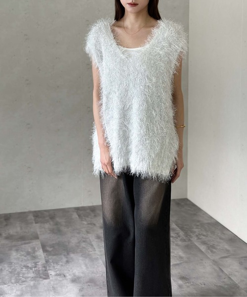 「Per sist ence」 ノースリーブニット FREE ホワイト レディース_画像5