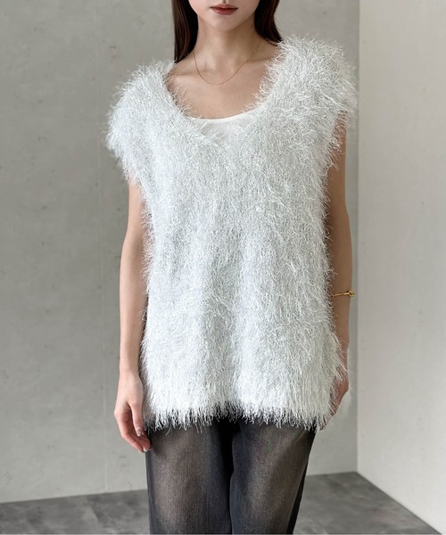 「Per sist ence」 ノースリーブニット FREE ホワイト レディース_画像6