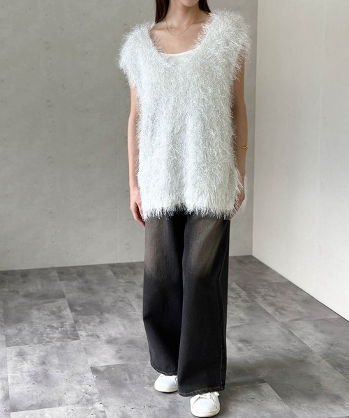 「Per sist ence」 ノースリーブニット FREE ホワイト レディース_画像7