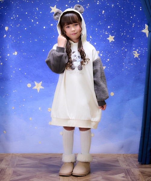 mezzo piano ワンピース 動物パーカ カットワンピース キッズ 子供服