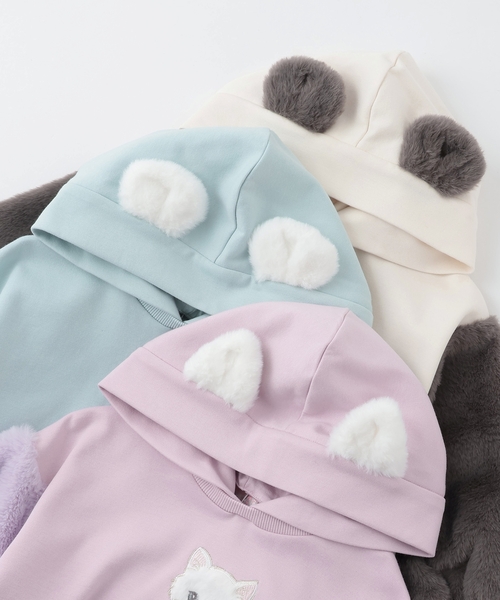 mezzo piano ワンピース 動物パーカ カットワンピース キッズ 子供服