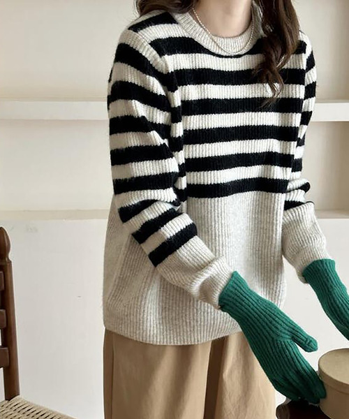 「Girly Doll」 長袖ニット F ブルー レディース_画像2