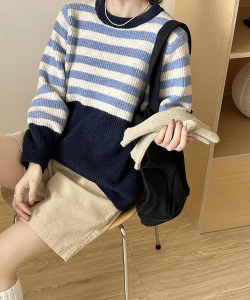 「Girly Doll」 長袖ニット F ブルー レディース_画像6