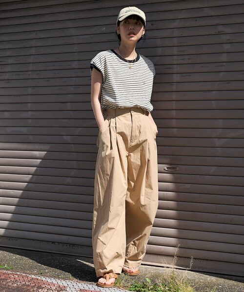 「FREAK'S STORE」 チノパンツ MEDIUM ネイビー レディース_画像4