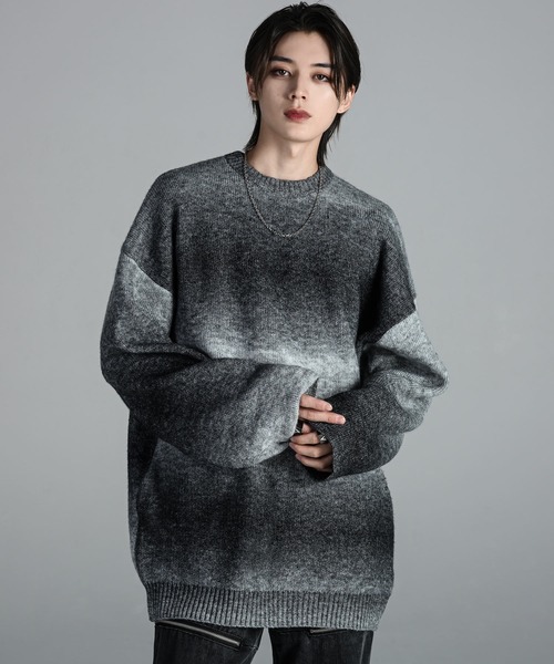 ADRER（アドラー） 長袖ニット MEDIUM ブラック メンズ : ZOZOTOWN