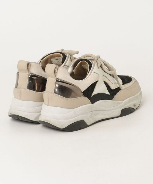 「+diana」 ローカットスニーカー 22.5 ベージュ×ブラック レディース_画像2