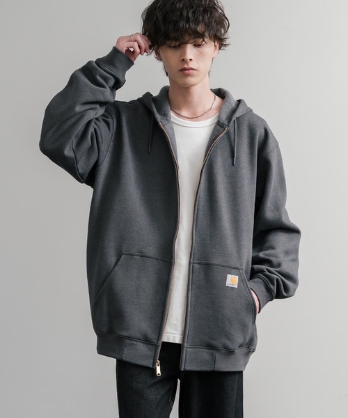 ★値下げ！ Carhartt フード付きジャケット グレーフルジップパーカー Carhartt（カーハート） パーカー MIDWEIGHT HOODED ZIP-FRONT