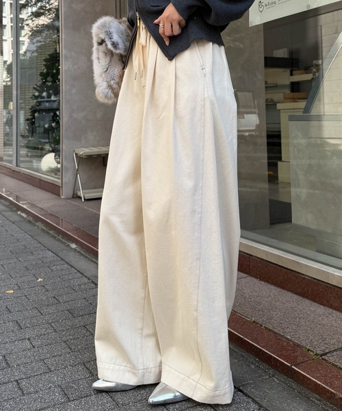 らんらん　セオリー　2点　デニム　ワイド　29 トール　パンツ RANAN（ラナン） ワイドパンツ ジーンズ デニム デニムパンツ 2タック