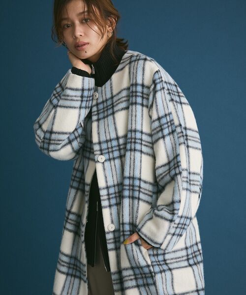 「Green Parks」 「chocol raffine robe」ノーカラーコート FREE ベージュ レディース_画像2