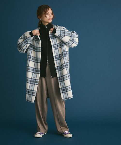 「Green Parks」 「chocol raffine robe」ノーカラーコート FREE ベージュ レディース_画像3