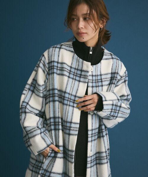 「Green Parks」 「chocol raffine robe」ノーカラーコート FREE ベージュ レディース_画像8