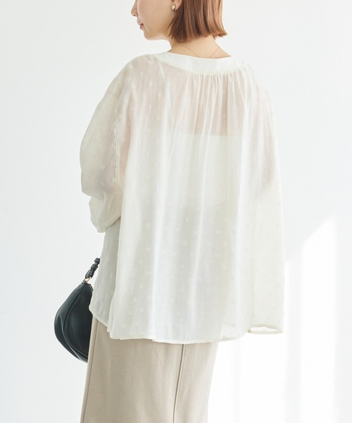 LAVEANGE（ラビアンジェ） ブラウス シャツ シアーフロッキードット