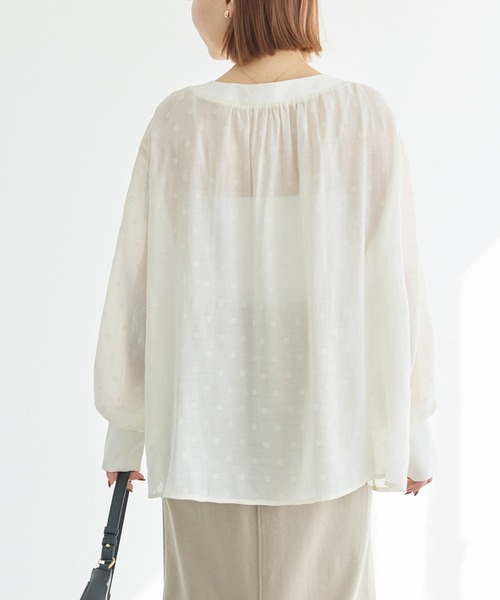 LAVEANGE（ラビアンジェ） ブラウス シャツ シアーフロッキードット