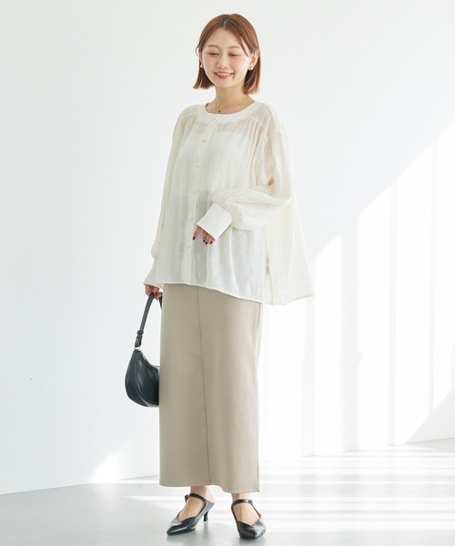 LAVEANGE（ラビアンジェ） ブラウス シャツ シアーフロッキードット