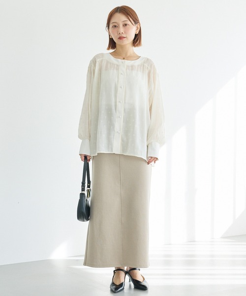 LAVEANGE（ラビアンジェ） ブラウス シャツ シアーフロッキードット