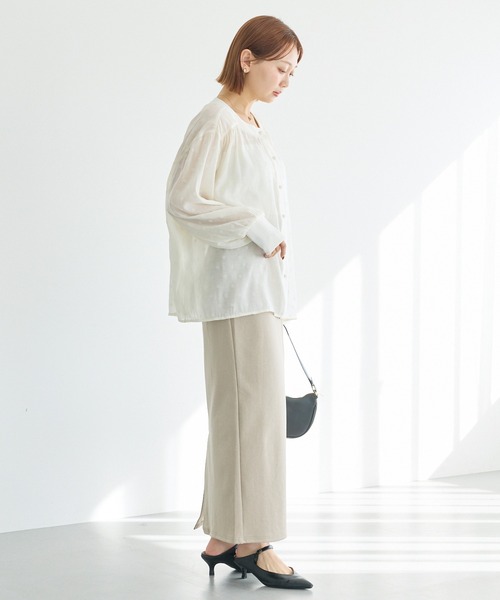 LAVEANGE（ラビアンジェ） ブラウス シャツ シアーフロッキードット