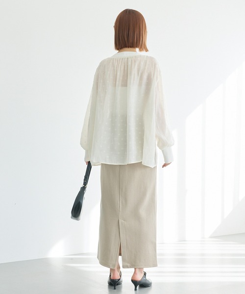 LAVEANGE（ラビアンジェ） ブラウス シャツ シアーフロッキードット