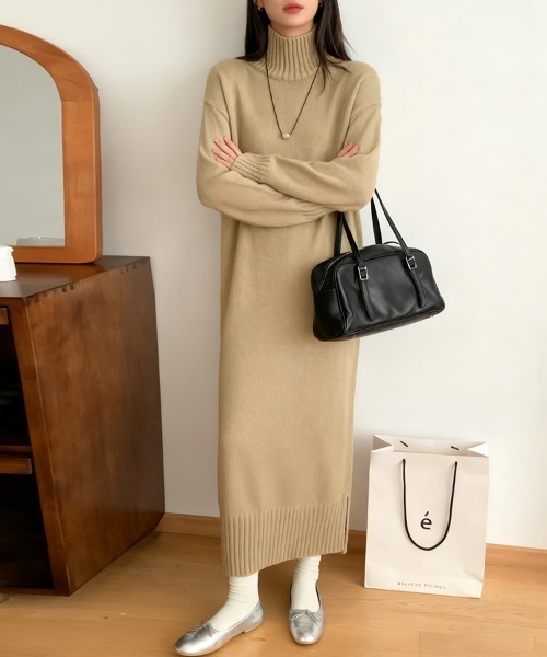 タートルネックニットワンピース ワンピース タートルネックニットワンピース : ZOZOTOWN Yahoo!店