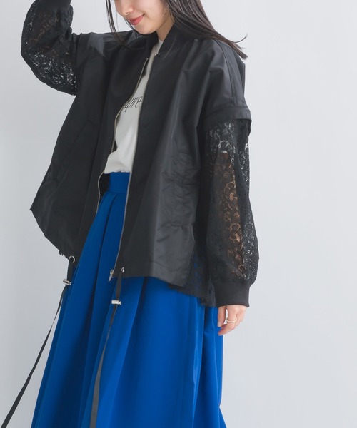 「PICCIN」 ナイロンブルゾン M カーキ レディース_画像2