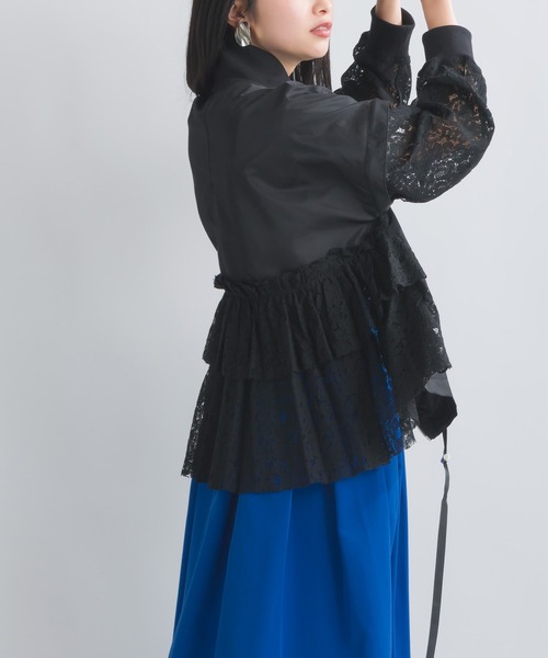 「PICCIN」 ナイロンブルゾン M カーキ レディース_画像4