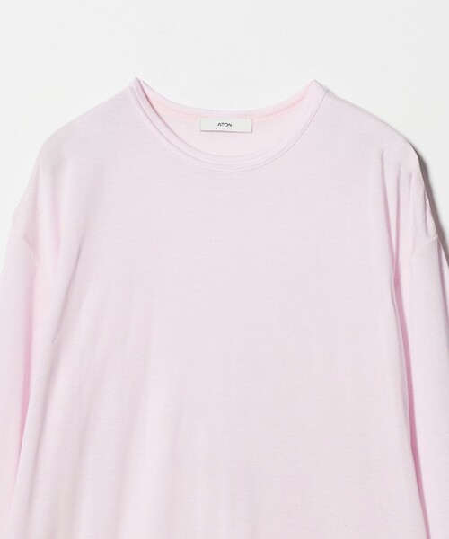エイトン スーピマエアー ロングスリーブTシャツ カットソー 長袖 2 M 白 ATON（エイトン） tシャツ AIR SPINNING OVERSIZED LONG SLEEVE T