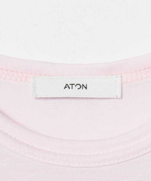 ATON エイトン スリーブ Tシャツ ピンク ATON - ATON / エイトン | クルーネック カットソー | ピンク