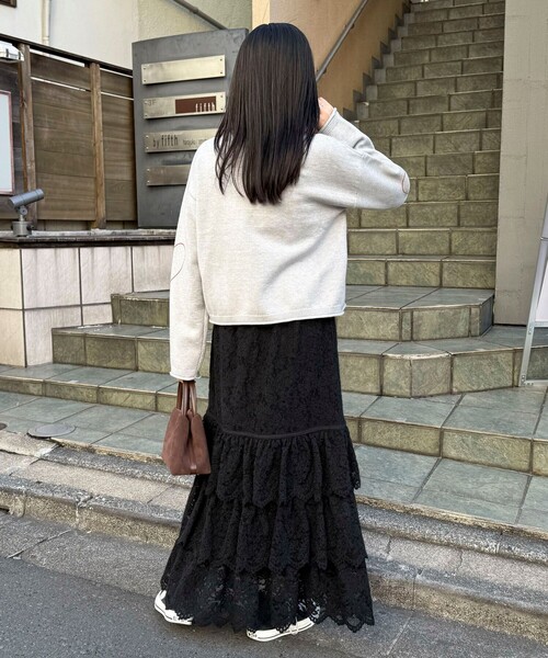 fredy emue（フレディエミュ） スカート 起毛レースティアードスカート