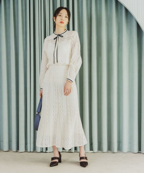 「Andemiu」 フレアスカート SMALL ネイビー レディース_画像6