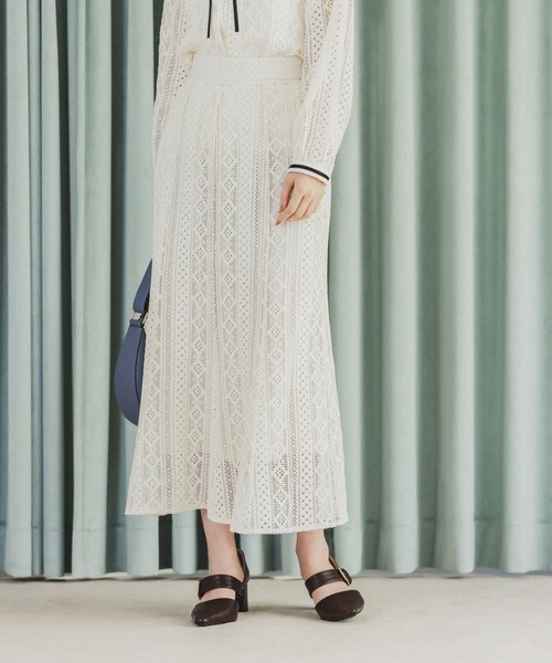 「Andemiu」 フレアスカート SMALL ネイビー レディース_画像7