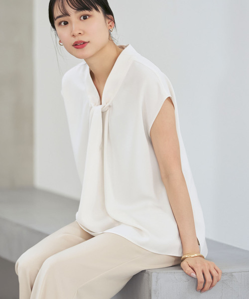 NOBLE（ノーブル） ブラウス シャツ 「追加」ボウタイライクノースリ