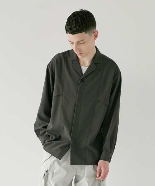 「A + TOKYO」 長袖シャツ 1 グリーン メンズ_画像2