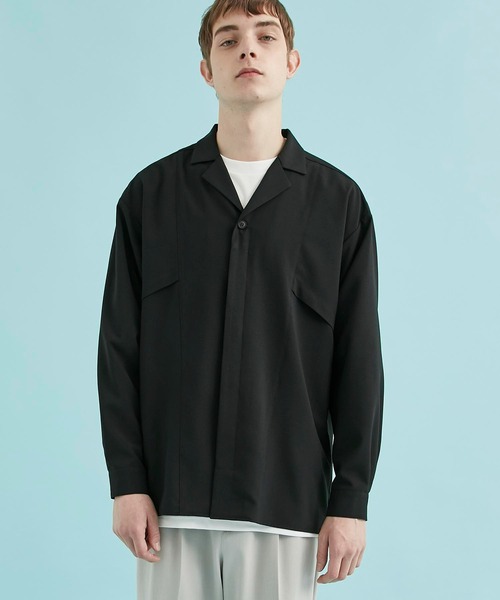 「A + TOKYO」 長袖シャツ 1 グリーン メンズ_画像3