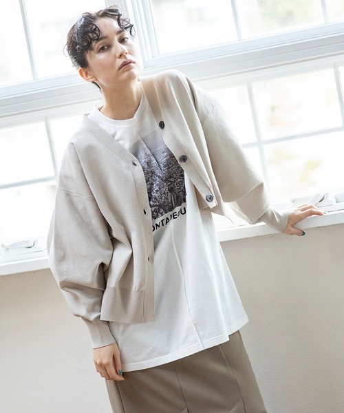 「OSMOSIS」 ニットカーディガン ONE SIZE パープル レディース_画像3