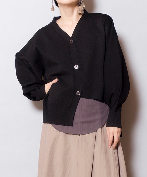 「OSMOSIS」 ニットカーディガン ONE SIZE パープル レディース_画像4