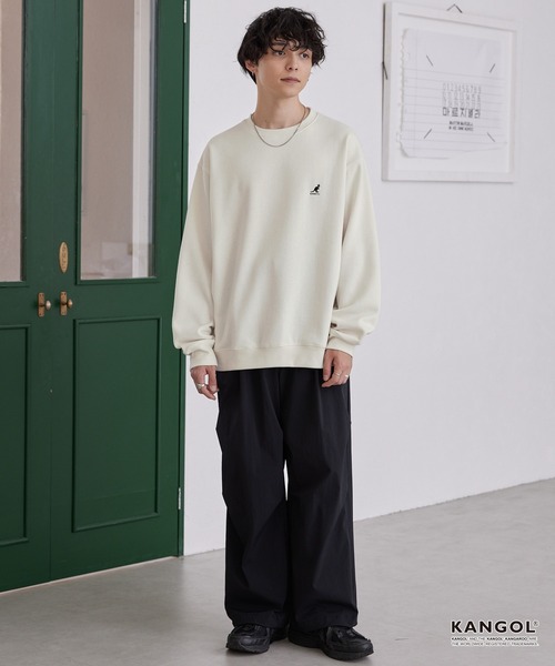 「KANGOL」 スウェットカットソー「mono-martコラボ」 M グレイッシュベージュ メンズ_画像2
