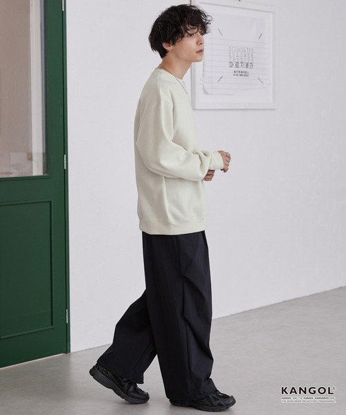 「KANGOL」 スウェットカットソー「mono-martコラボ」 M グレイッシュベージュ メンズ_画像4