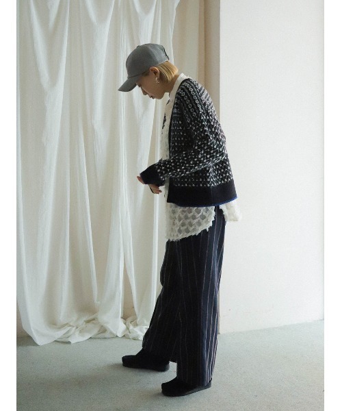 「FIL DE FER」 イージーパンツ FREE ネイビー レディース_画像4