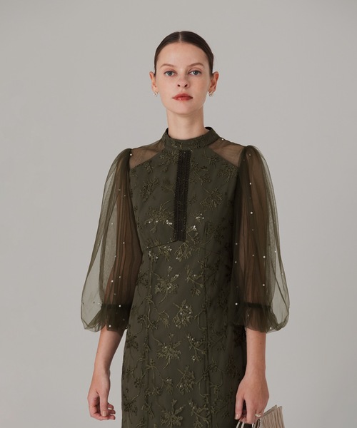 「Leja」 7分袖ワンピース MEDIUM ブラウン レディース_画像3