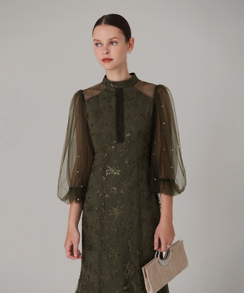 「Leja」 7分袖ワンピース MEDIUM ブラウン レディース_画像4