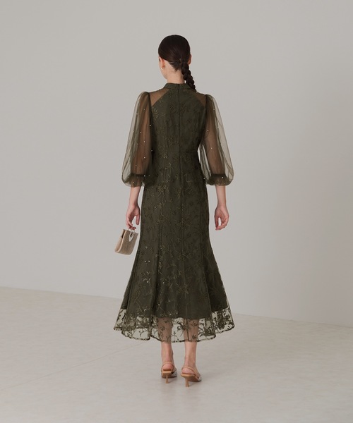 「Leja」 7分袖ワンピース MEDIUM ブラウン レディース_画像7