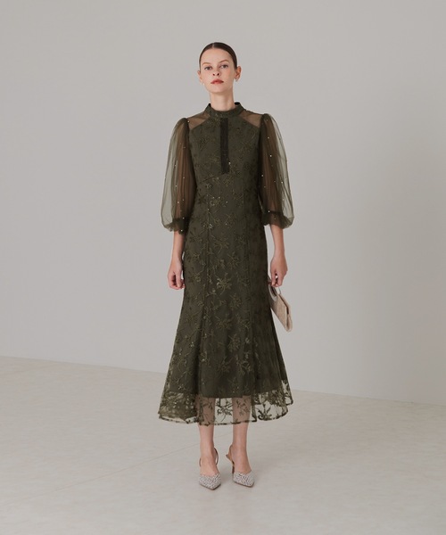 「Leja」 7分袖ワンピース MEDIUM ブラウン レディース_画像8