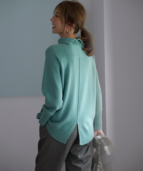 「組曲」 長袖ニット 7 ブラック レディース_画像2