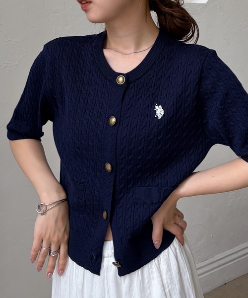U.S. POLO ASSN.（ユーエスポロアッスン） カーディガン 夏 半袖 RANAN