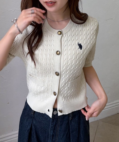 U.S. POLO ASSN.（ユーエスポロアッスン） カーディガン 夏 半袖 RANAN