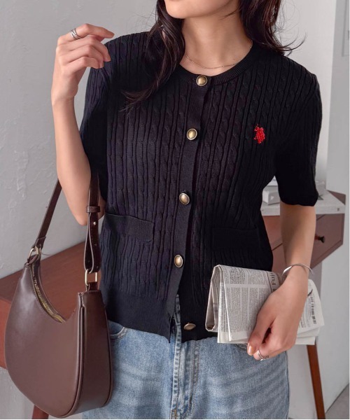 U.S. POLO ASSN.（ユーエスポロアッスン） カーディガン 夏 半袖 RANAN