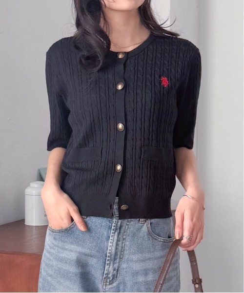 U.S. POLO ASSN.（ユーエスポロアッスン） カーディガン 夏 半袖 RANAN